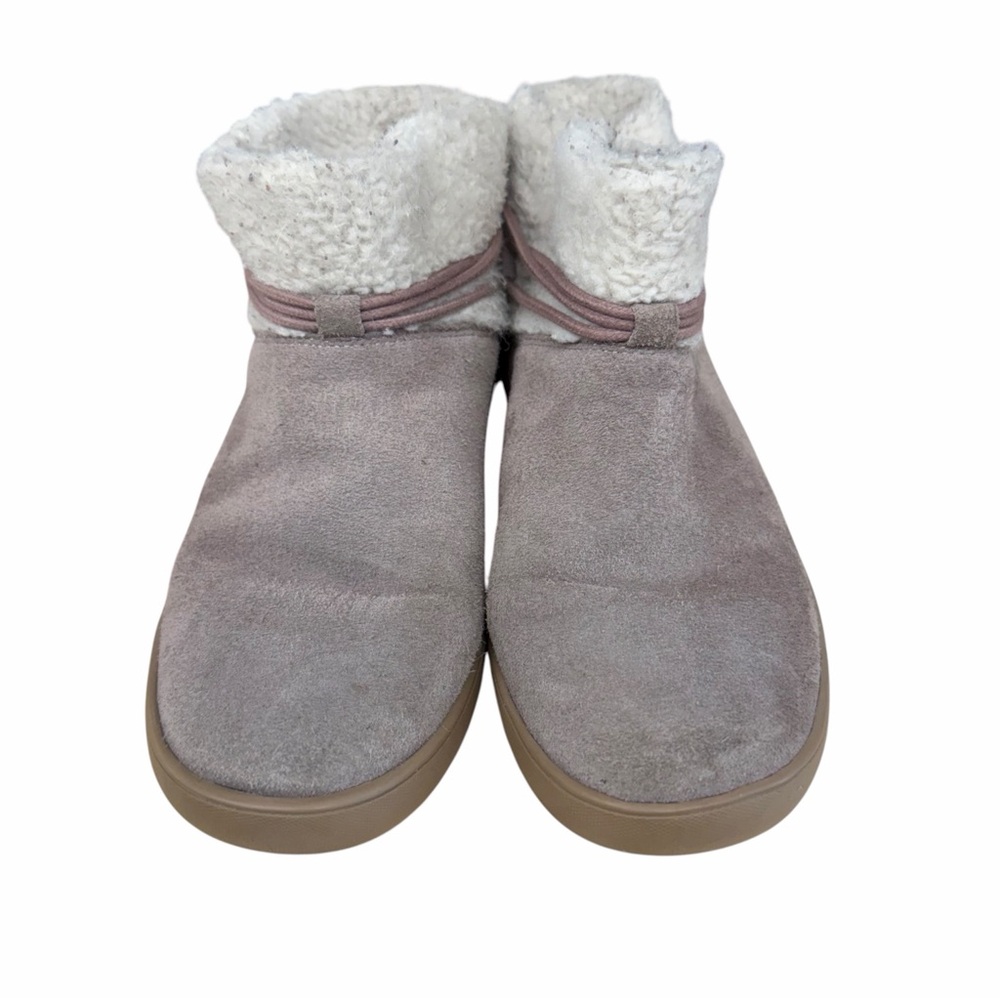 KOOLABURRA BY UGG Suede Tassel Faux Shearling Ankle Boots Stone Lavender Size 7